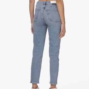 RE/DONE cropped skinny light wash button fly denim